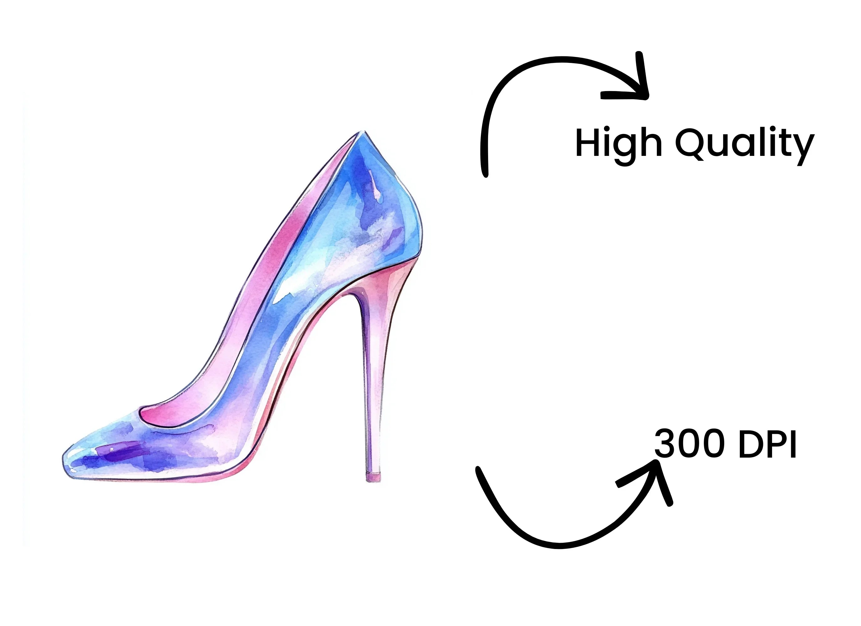 Blue Purple High Heels Clipart Bundle