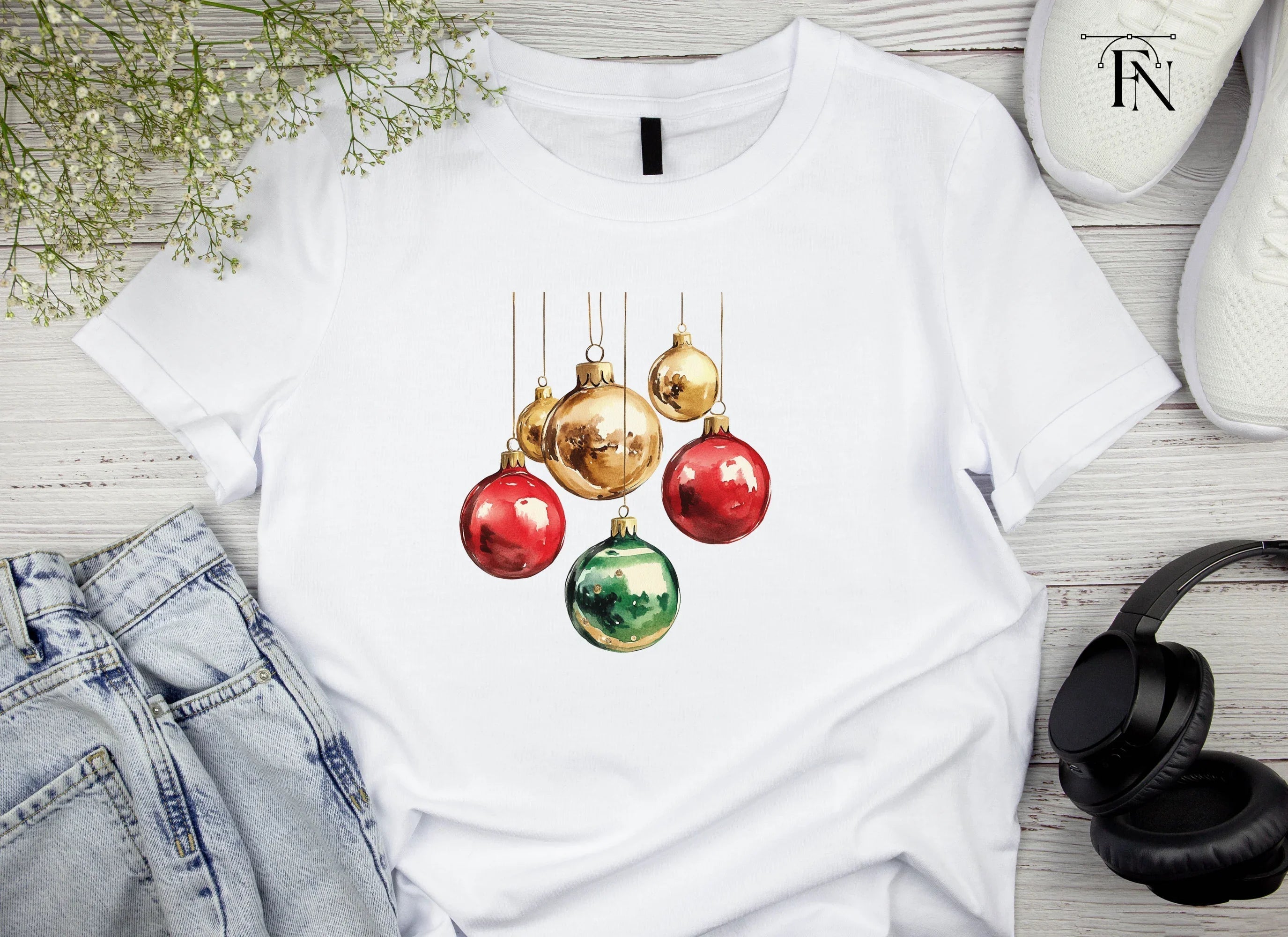 Vibrant Christmas Baubles Clipart Bundle