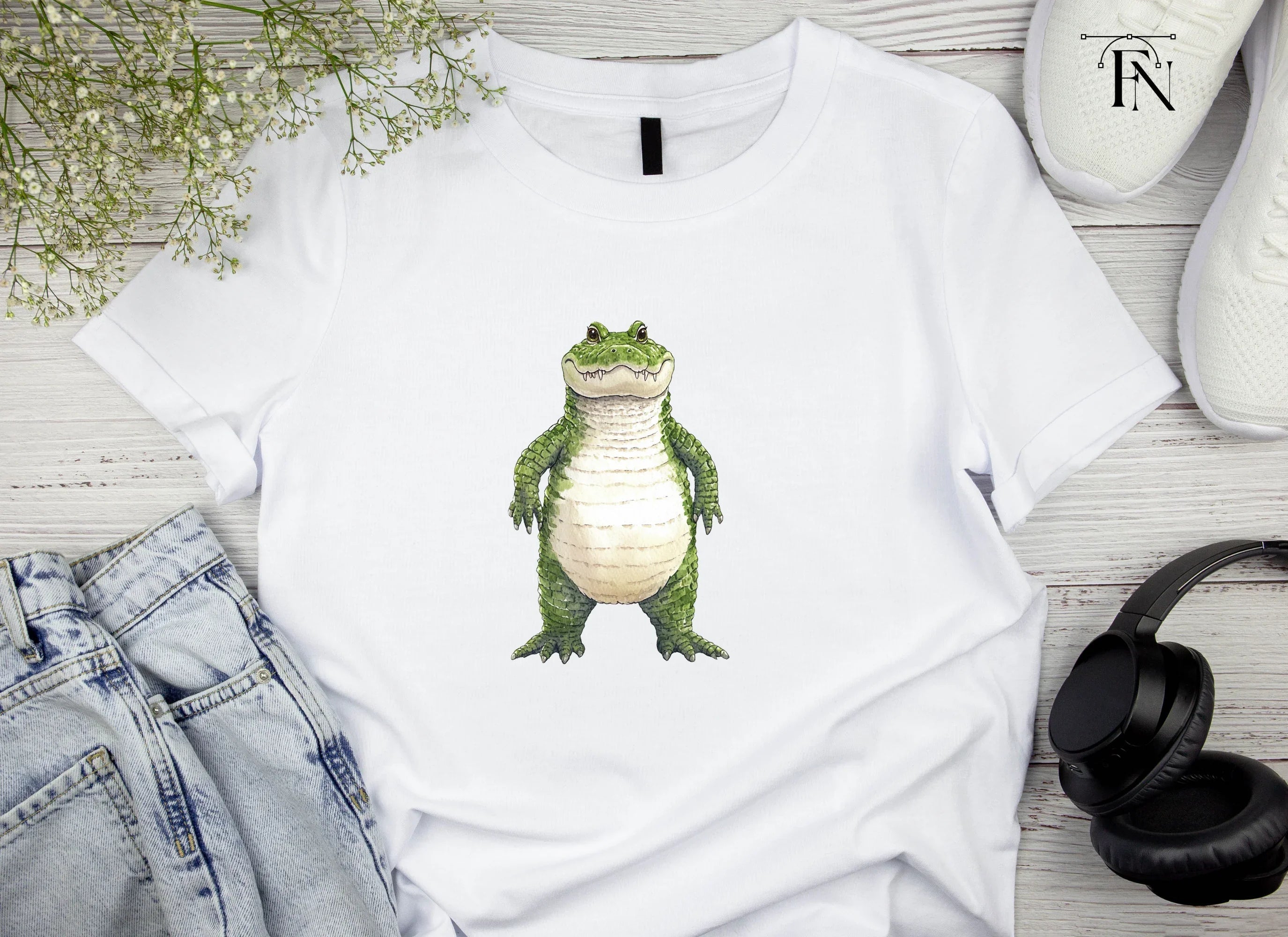 Smiling Alligator Character Clipart Bundle