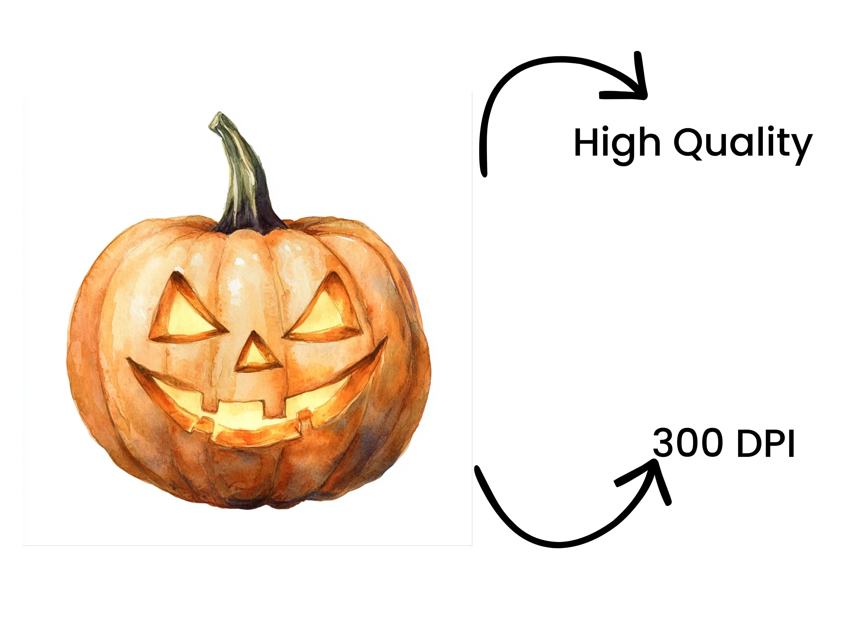 Glowing Jack Lanterns Clipart Bundle