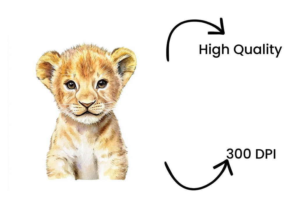 Sweet Lion Cub Duo Clipart Bundle