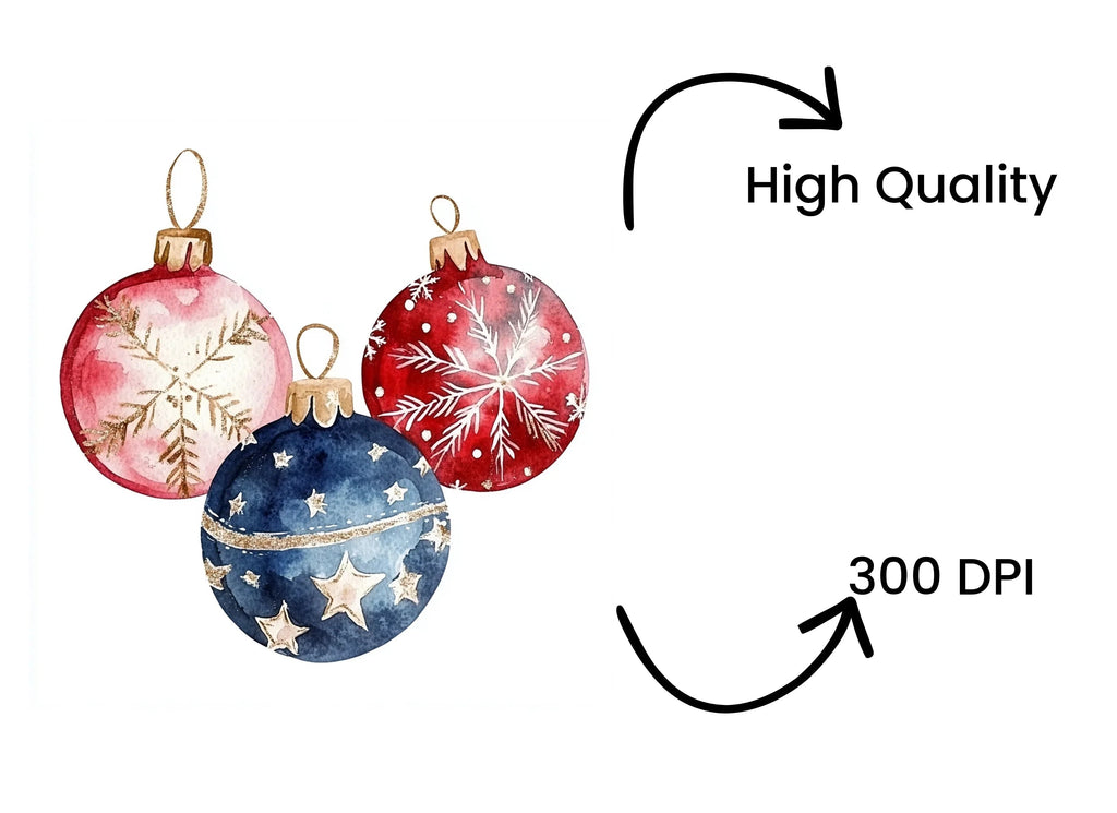 Festive Baubles Clipart Bundle