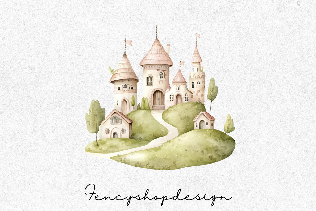 Whimsical Fairytale Village Clipart Bundle