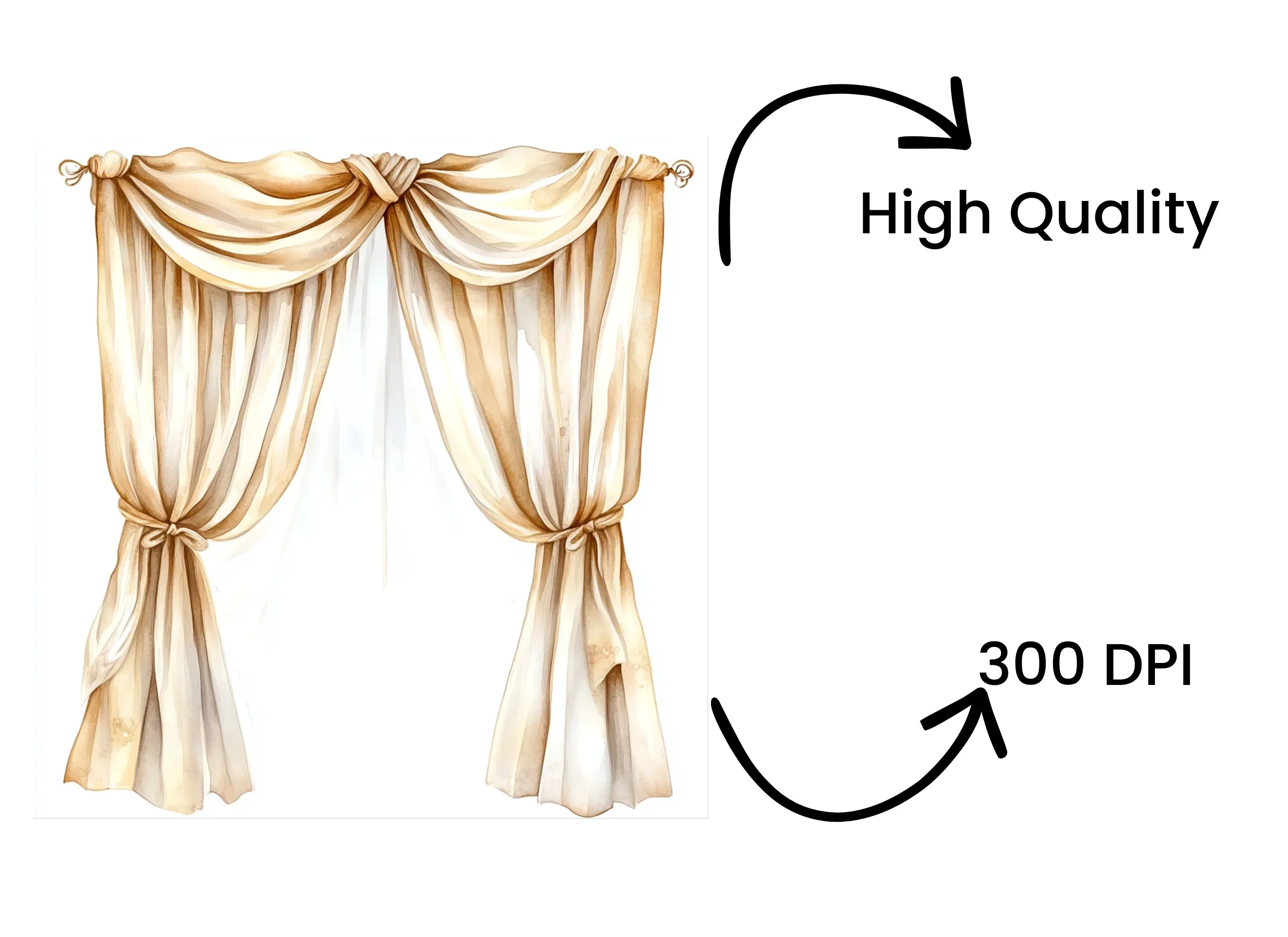 Elegant Curtain Clipart Bundle