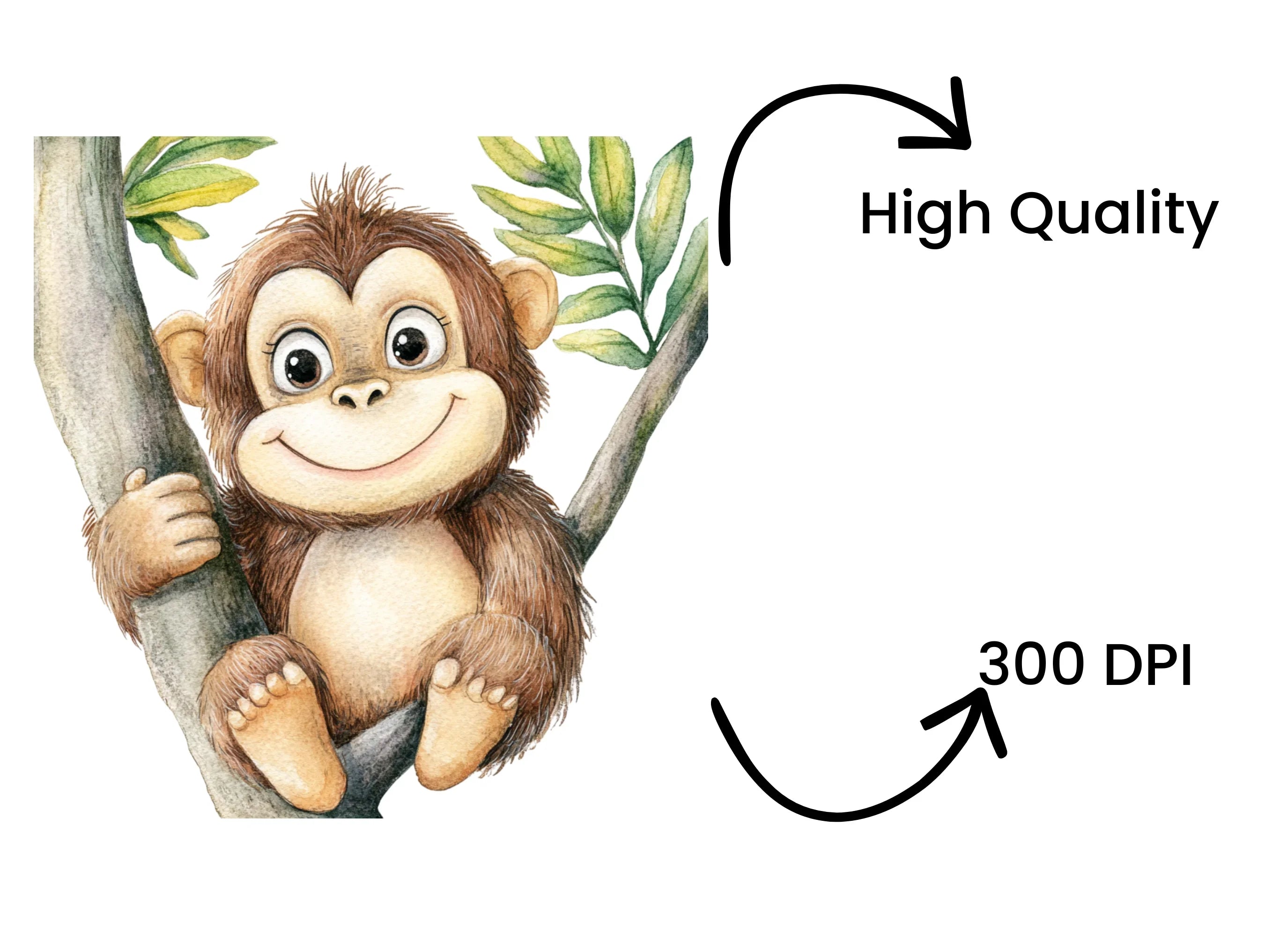 Adorable Monkey Clipart Bundle
