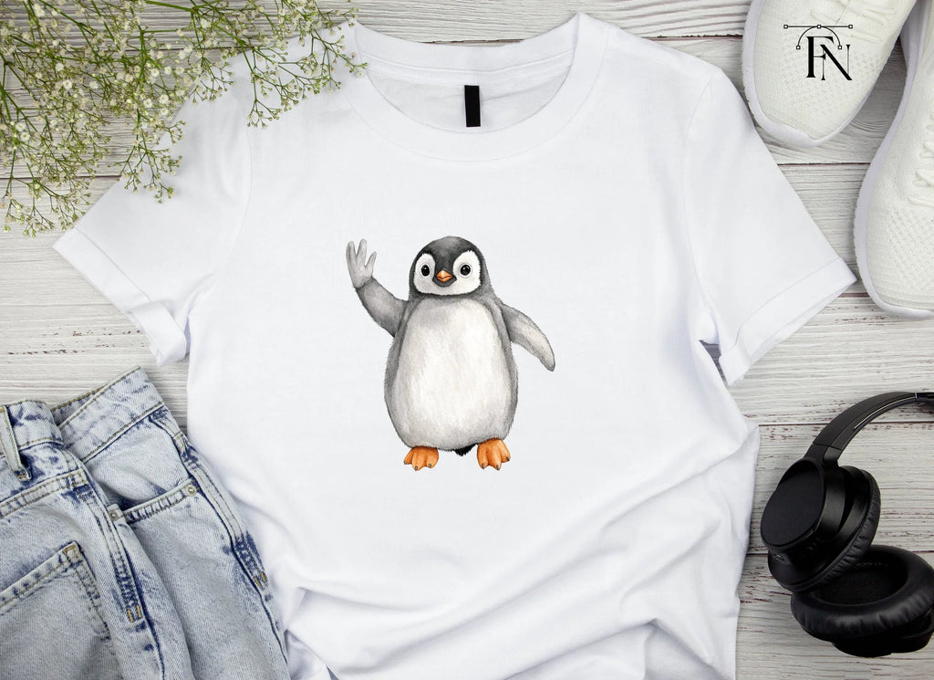 Waving Baby Penguin Clipart Bundle