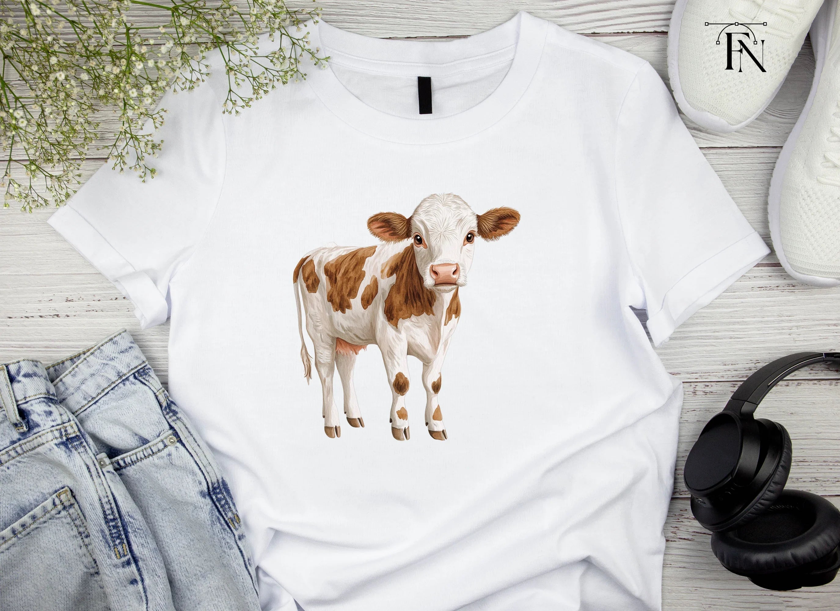 Cute Baby Cow Clipart Bundle