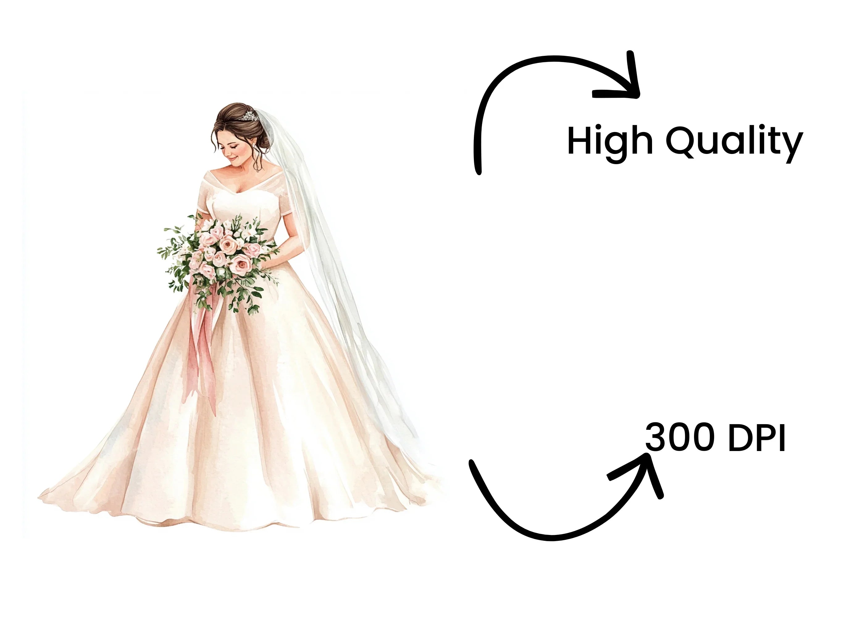 Elegant Bride Clipart Bundle