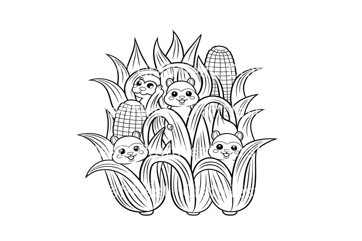 Charming Chipmunks CornfieldFun Coloring Books