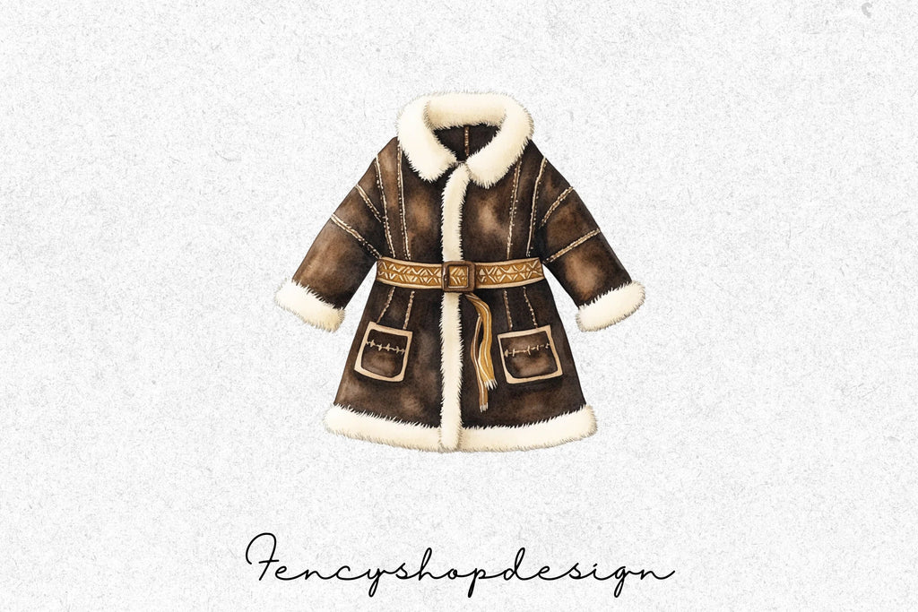 Cozy Winter Parka Clipart Bundle