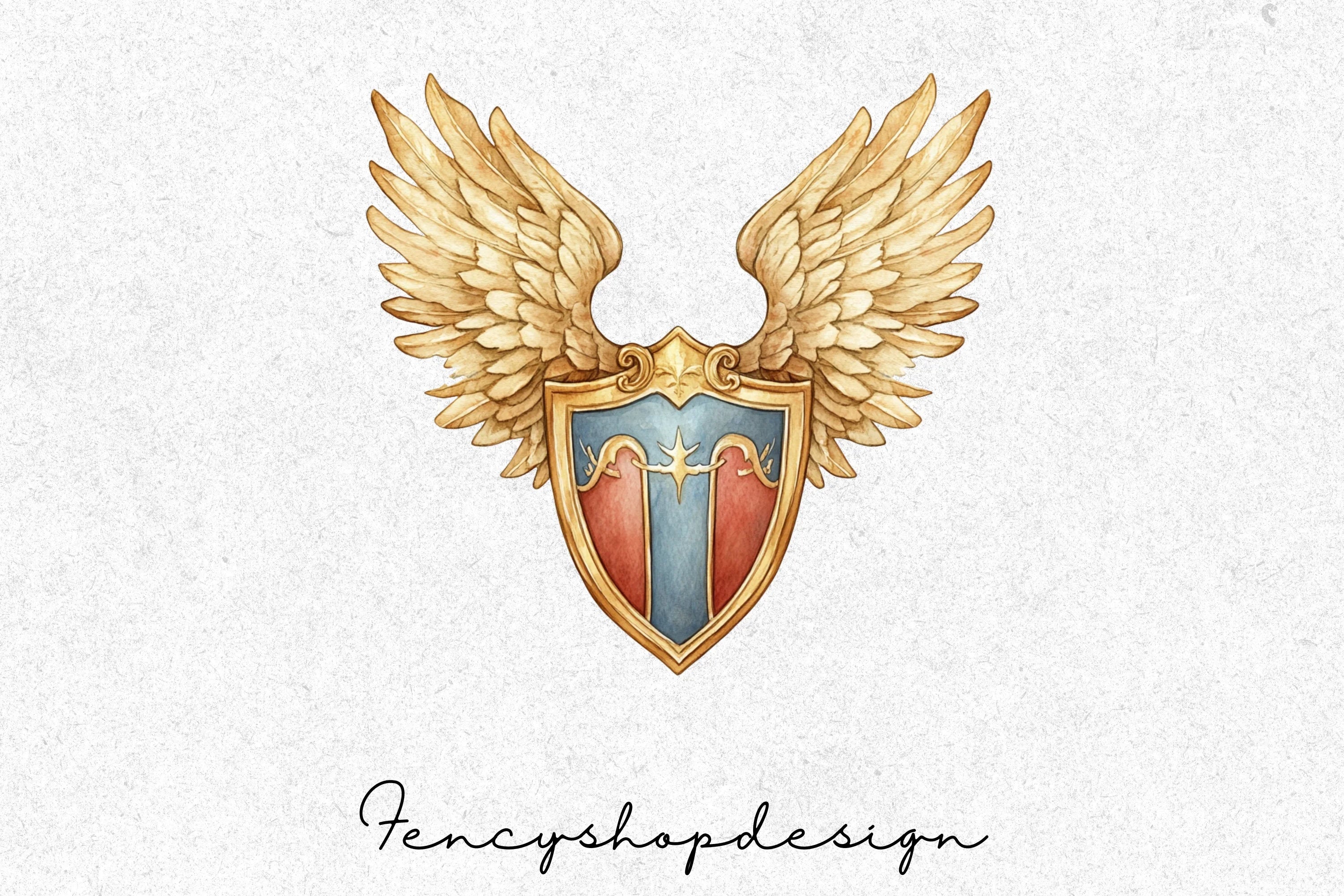 Winged Shields Clipart Bundle