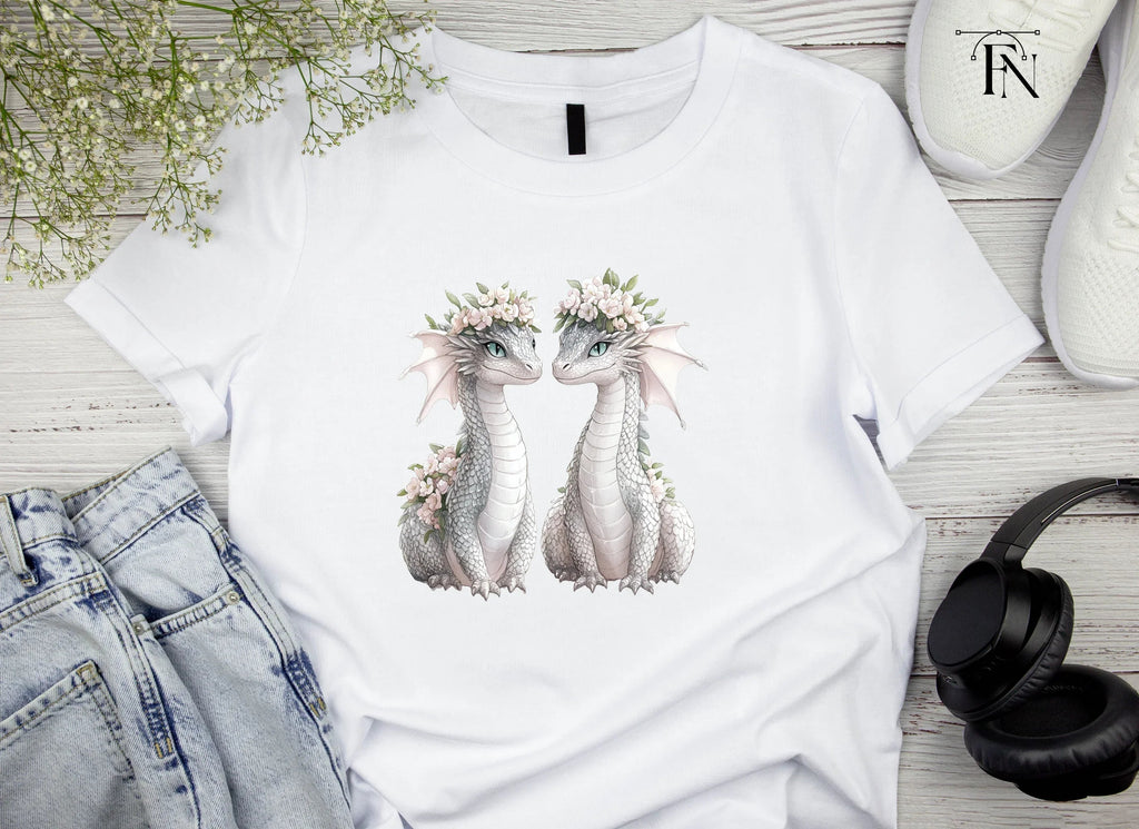 Floral Crown Baby Dragon Clipart Bundle