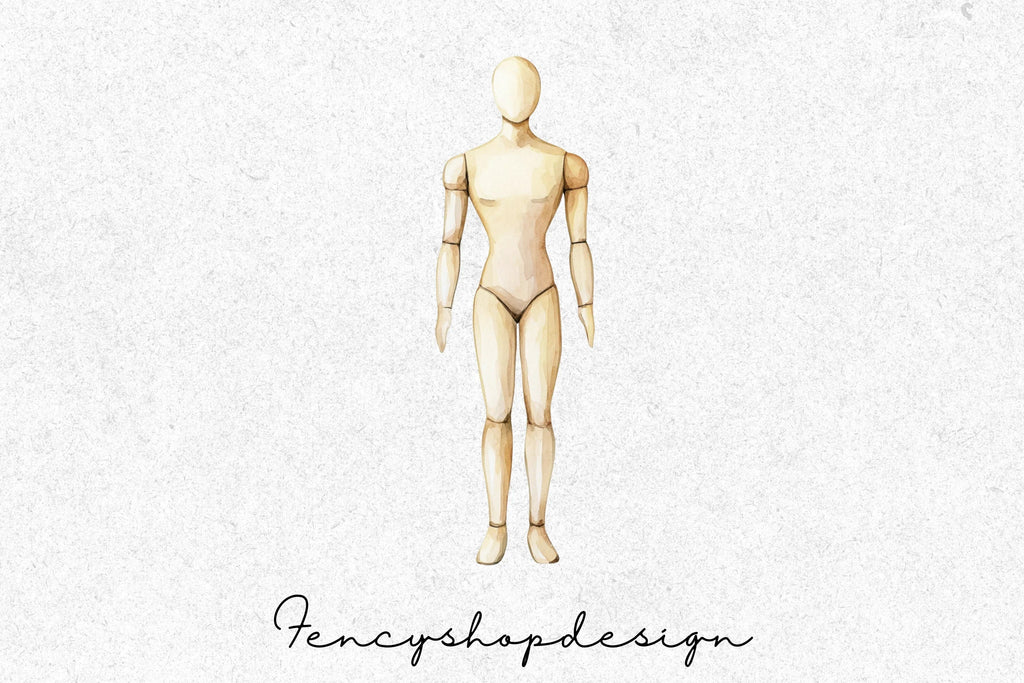 Wooden Mannequin Poses Clipart Bundle