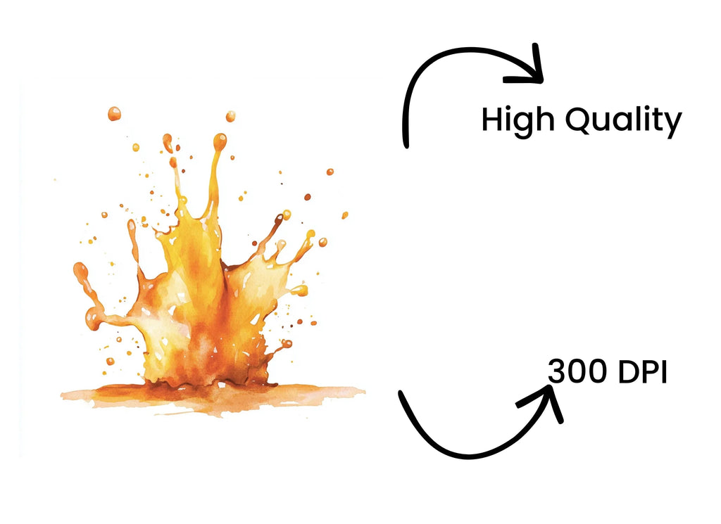 Dynamic Orange Liquid Splash Clipart Bundle