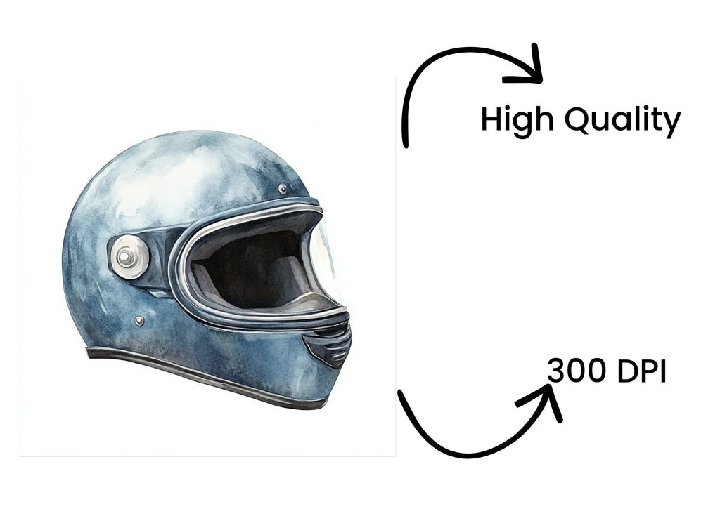 Retro Helmet Illustration Clipart Bundle