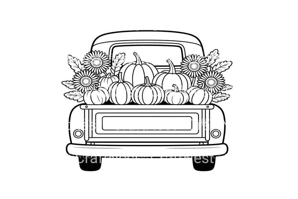 Fall Truck with Pumpkins Coloring Books