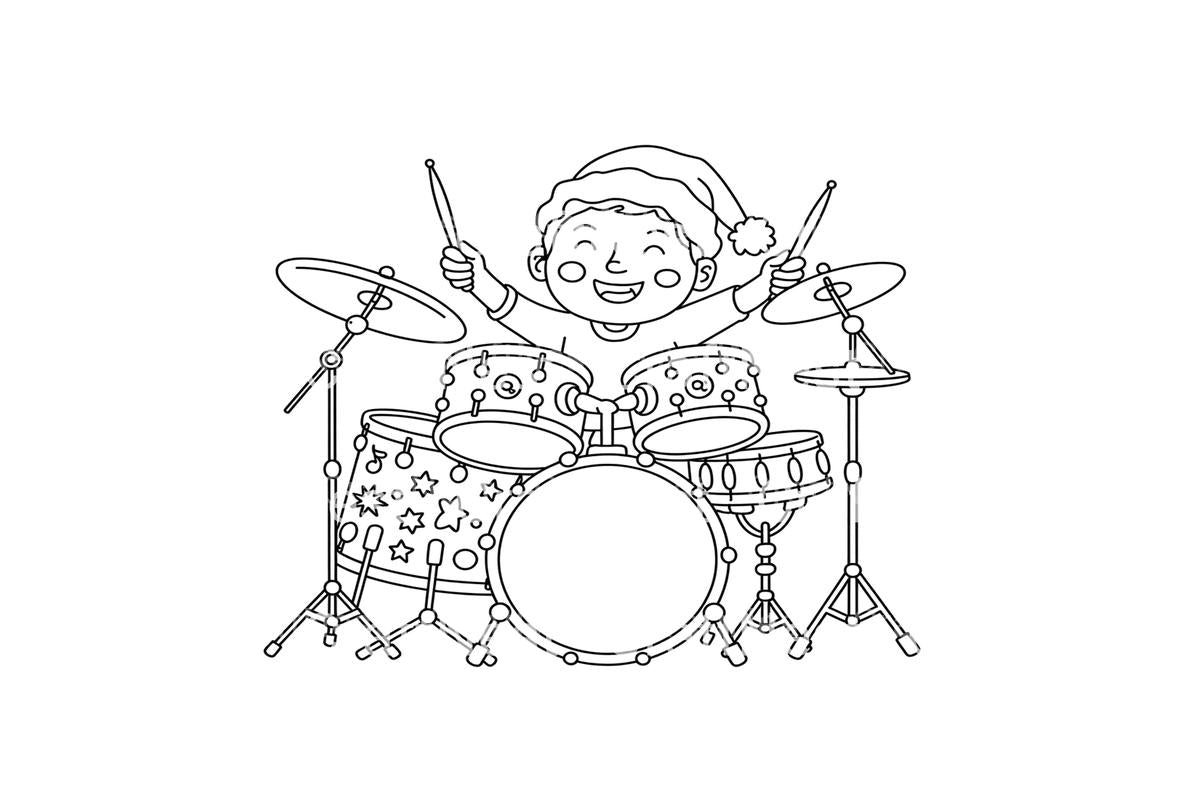 Christmas Drummer Kids Coloring Books