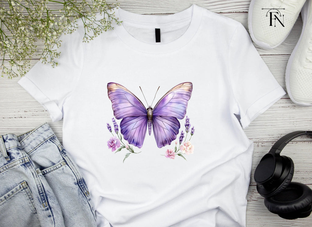 Purple Butterfly and Lavender Clipart Bundle
