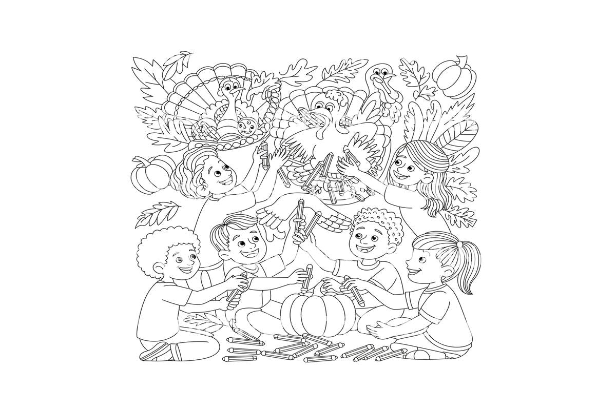 Autumn Pumpkins for Children Coloring Books