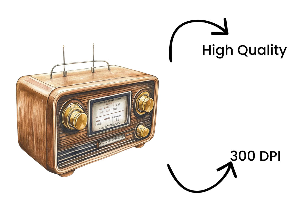 Vintage Radio Clipart Bundle