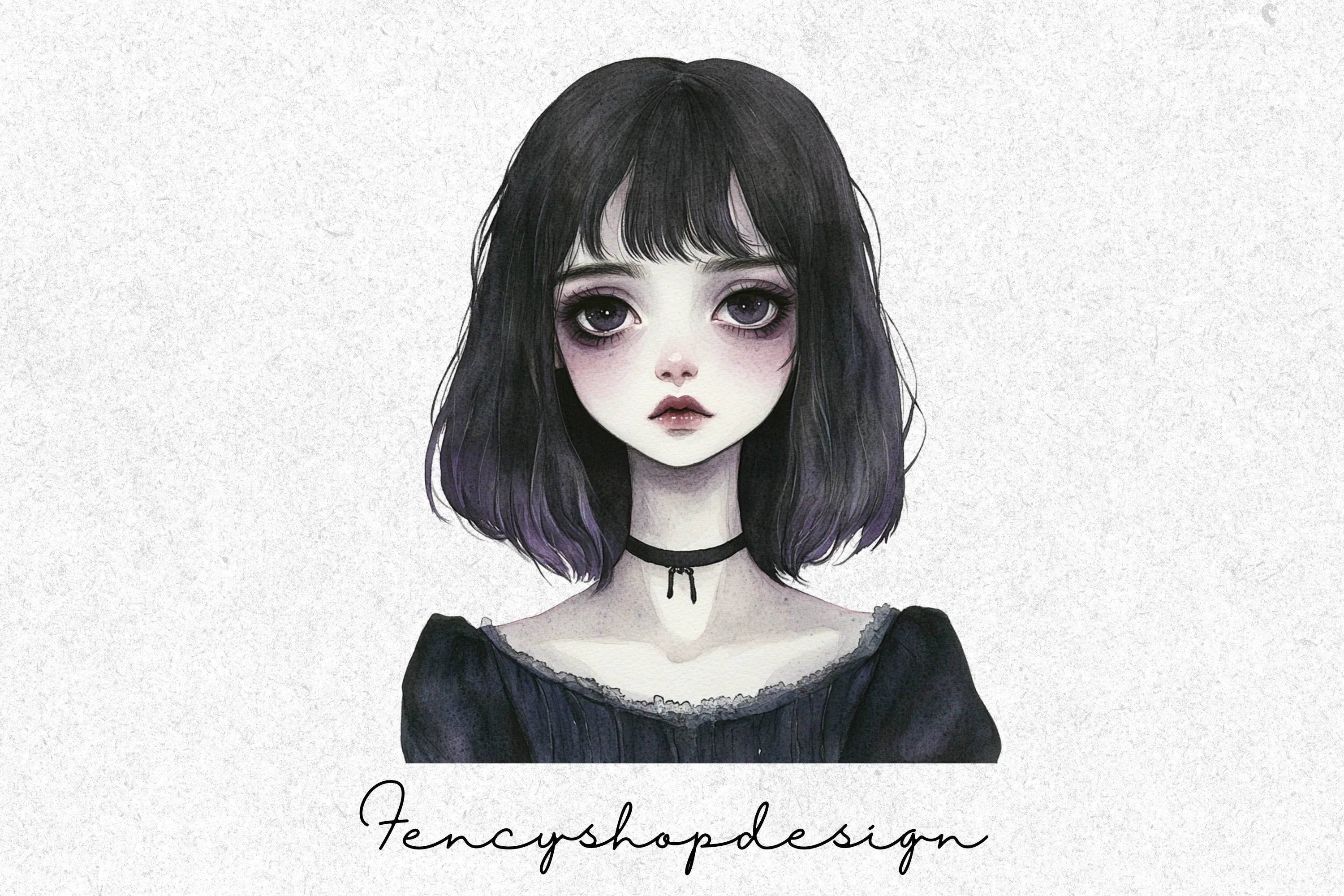 Mysterious Goth Girls Clipart Bundle