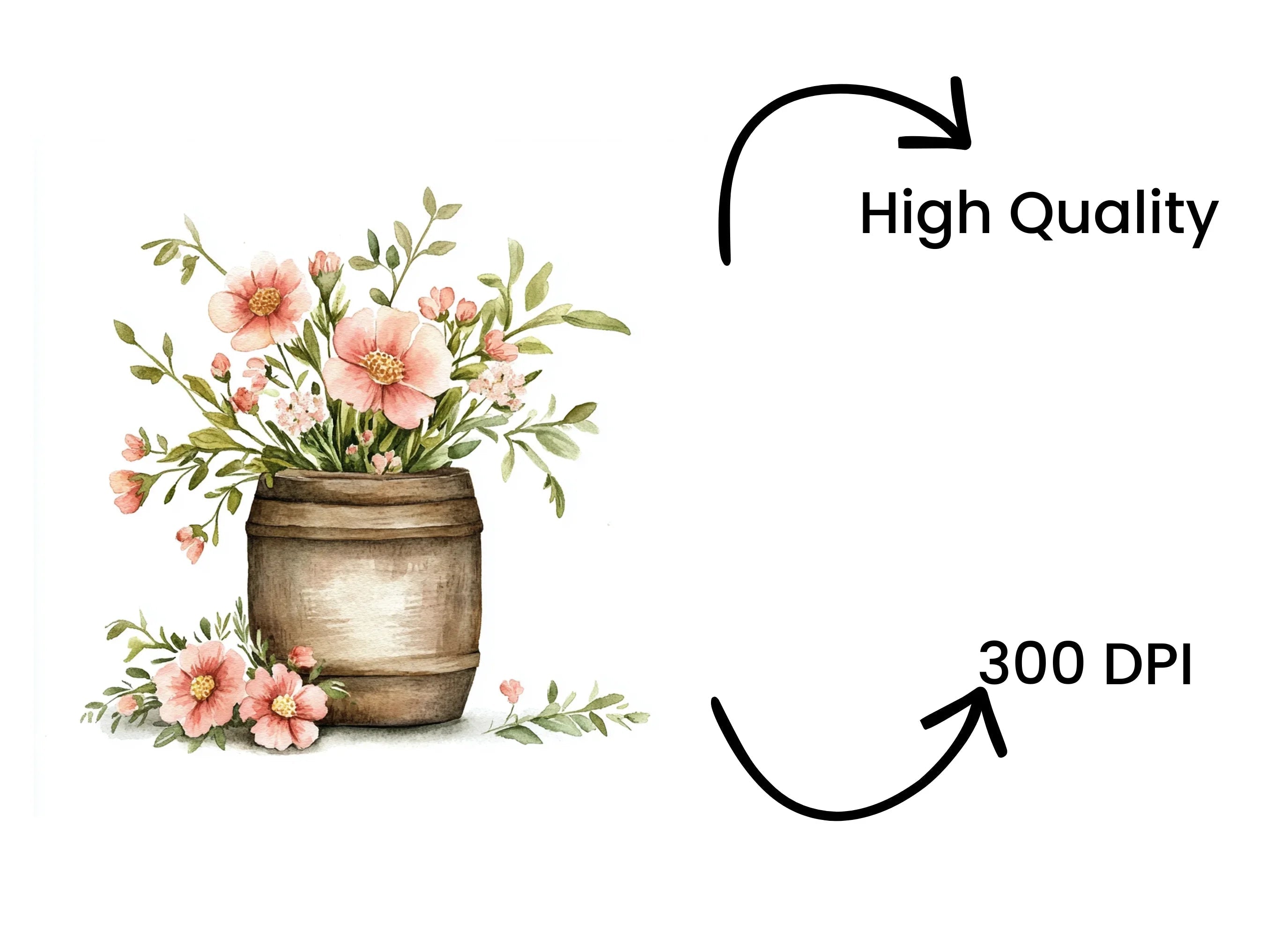 Rustic Floral Arrangements Clipart Bundle