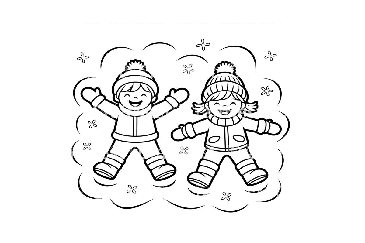 Snow Angels Winter Fun Coloring Books