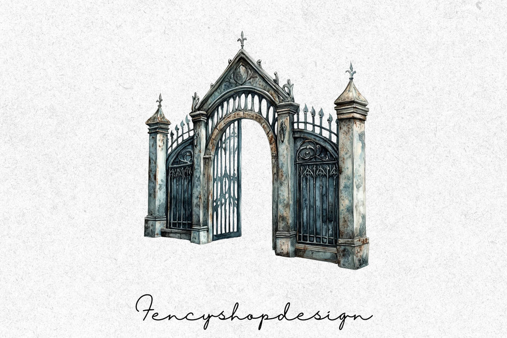 Gothic Fantasy Gates and Arches Clipart Bundle