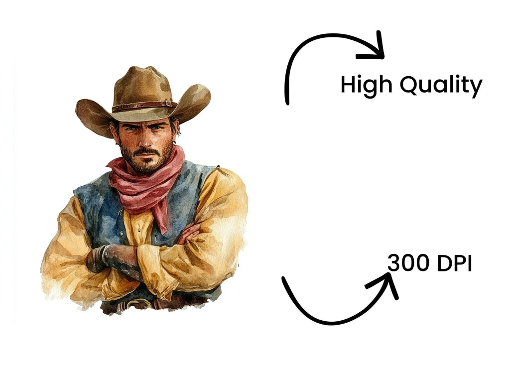 Cowboy Portraits Clipart Bundle