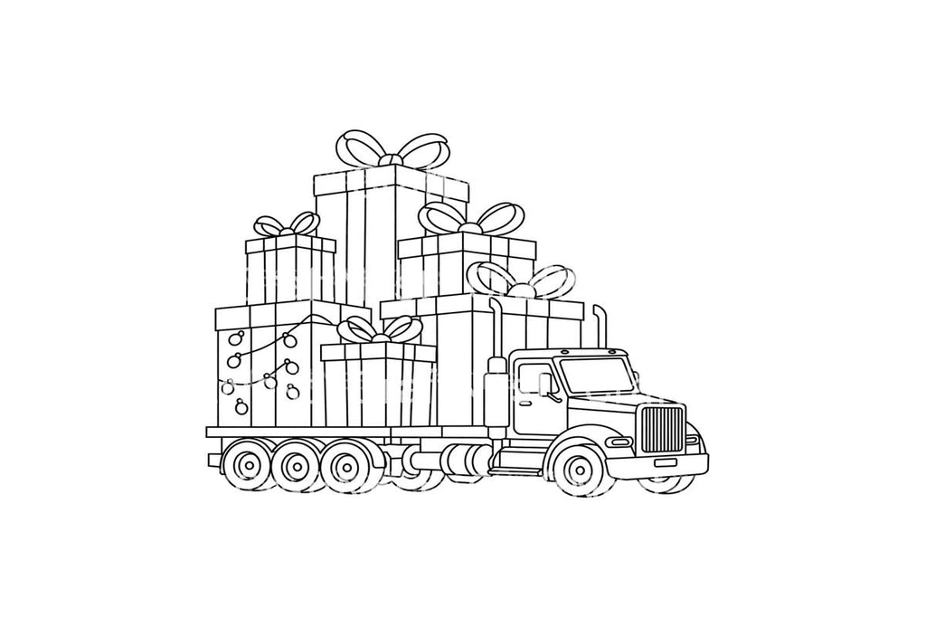 Christmas Truck with Gifts Coloring Books