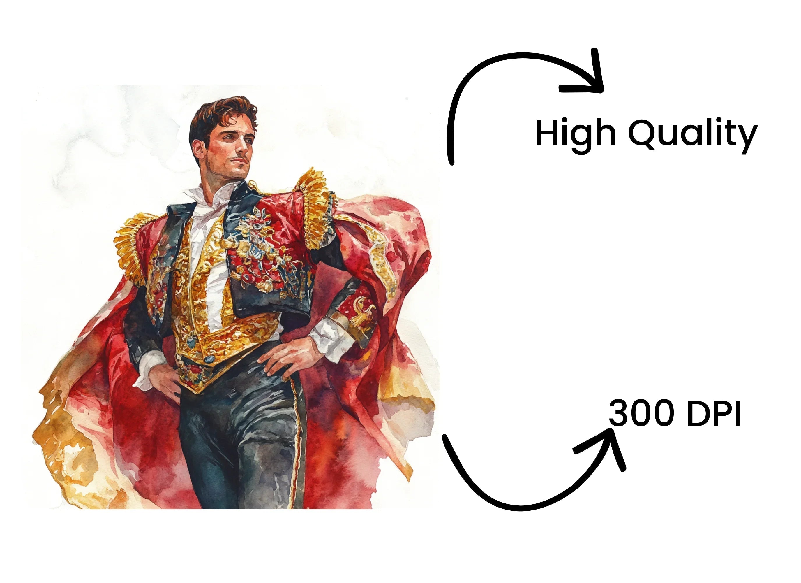 Elegant Matador in Red Cape Clipart Bundle