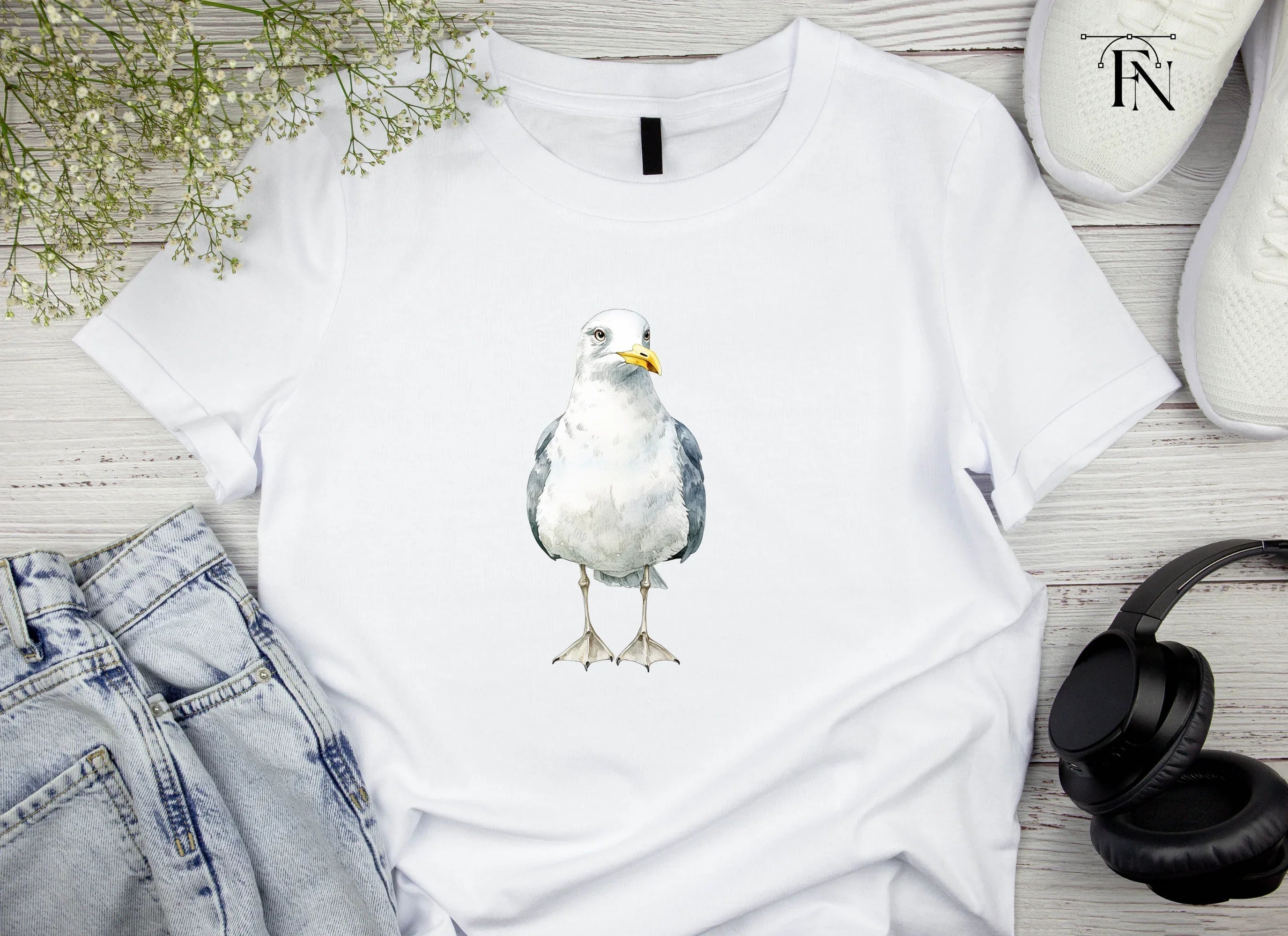 Seagull Illustration Clipart Bundle