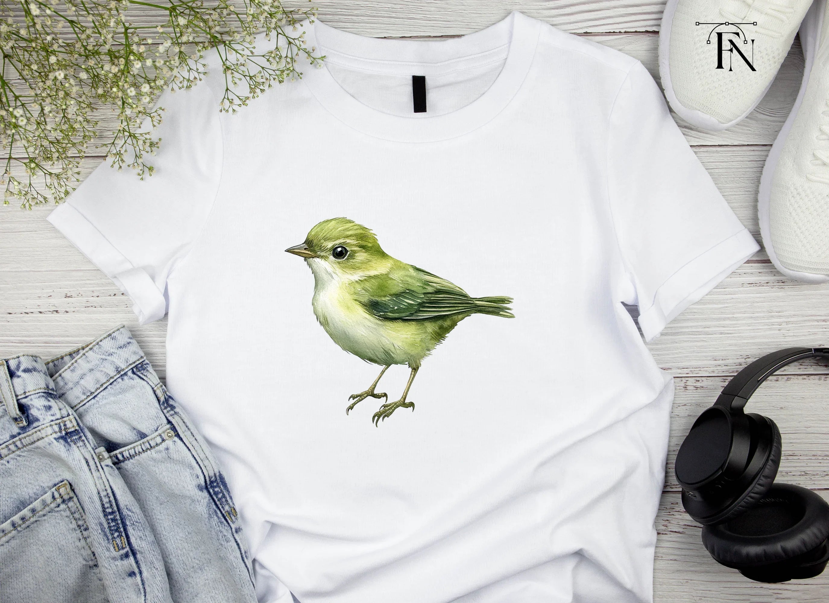 Little Green Bird Clipart Bundle