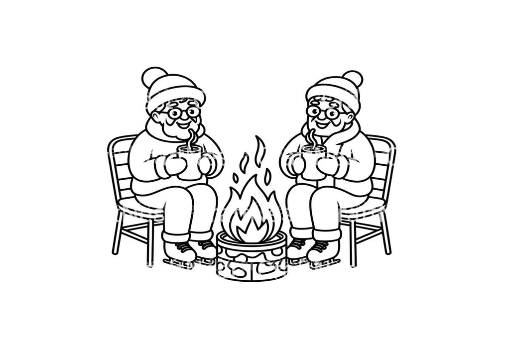 Cozy Winter Campfire Coloring Books