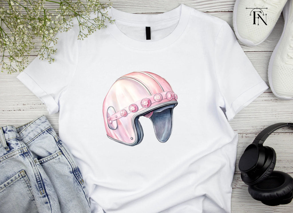 Stylish Pink Helmet with Jewels Clipart Bundle