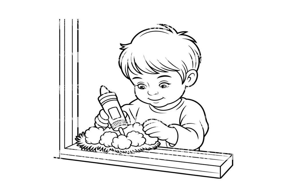 Kids Crafting Winter Scene Coloring Books