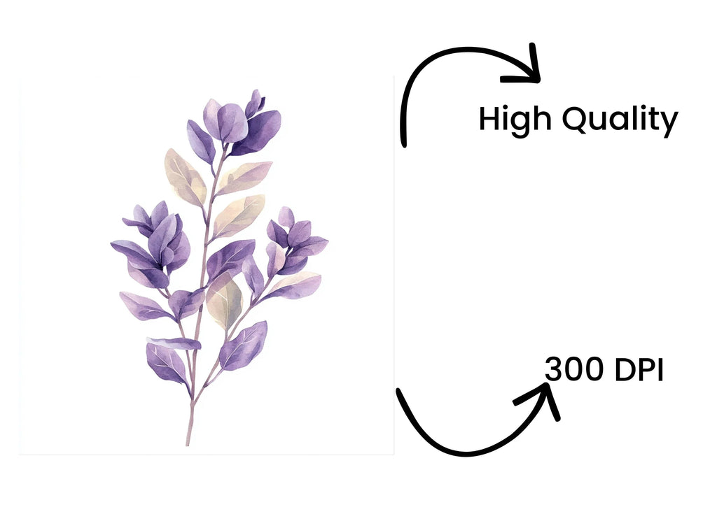 Purple Lavender Clipart Bundle