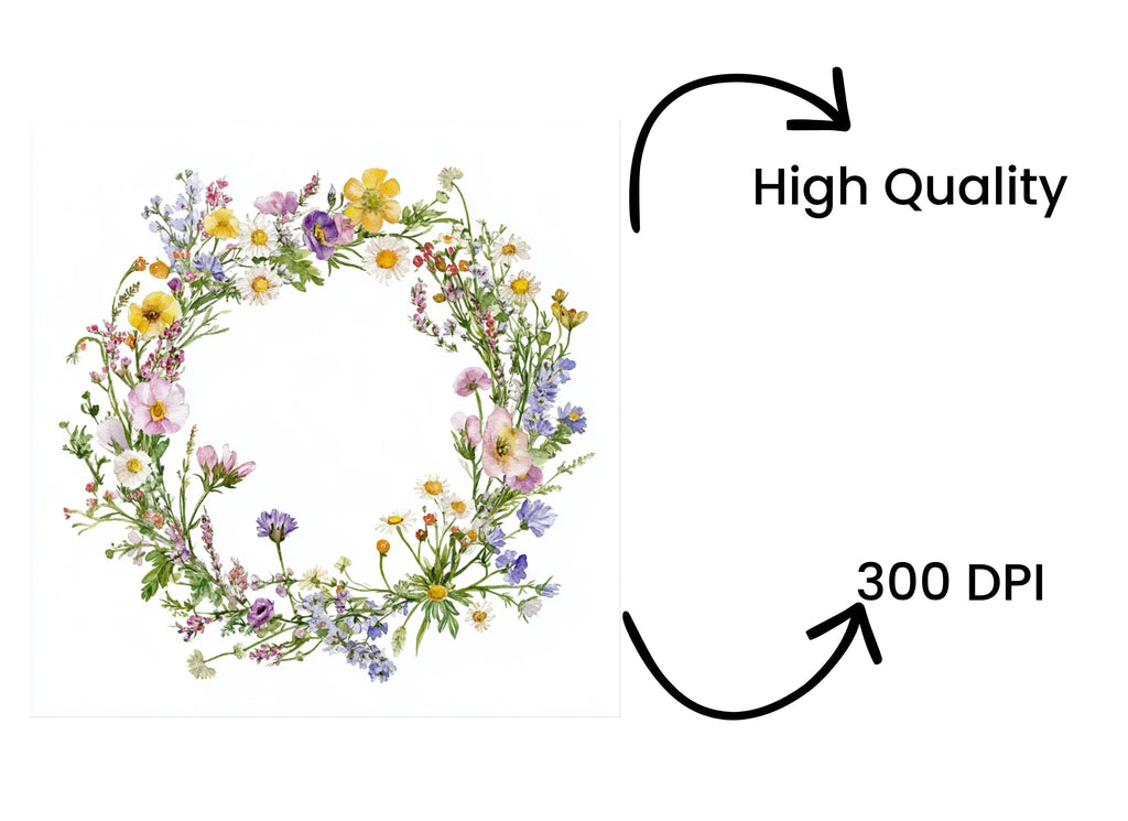 Wildflower Wreaths Clipart Bundle