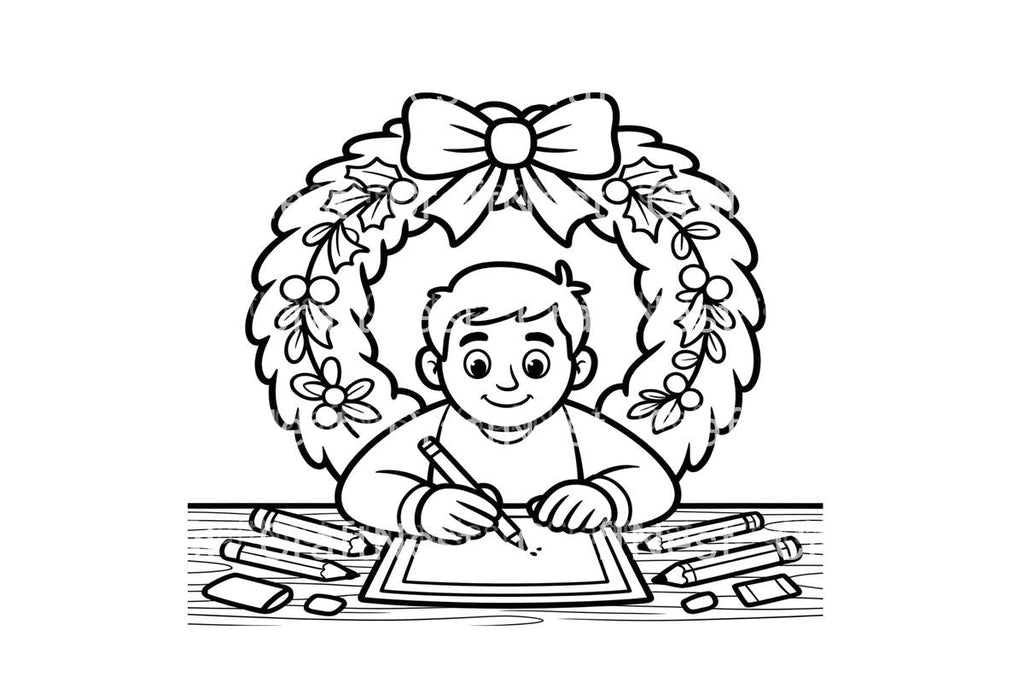 BoyChristmas Wreath Coloring Books