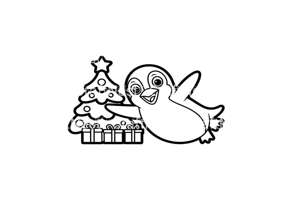 Cute Christmas Penguin Coloring Books