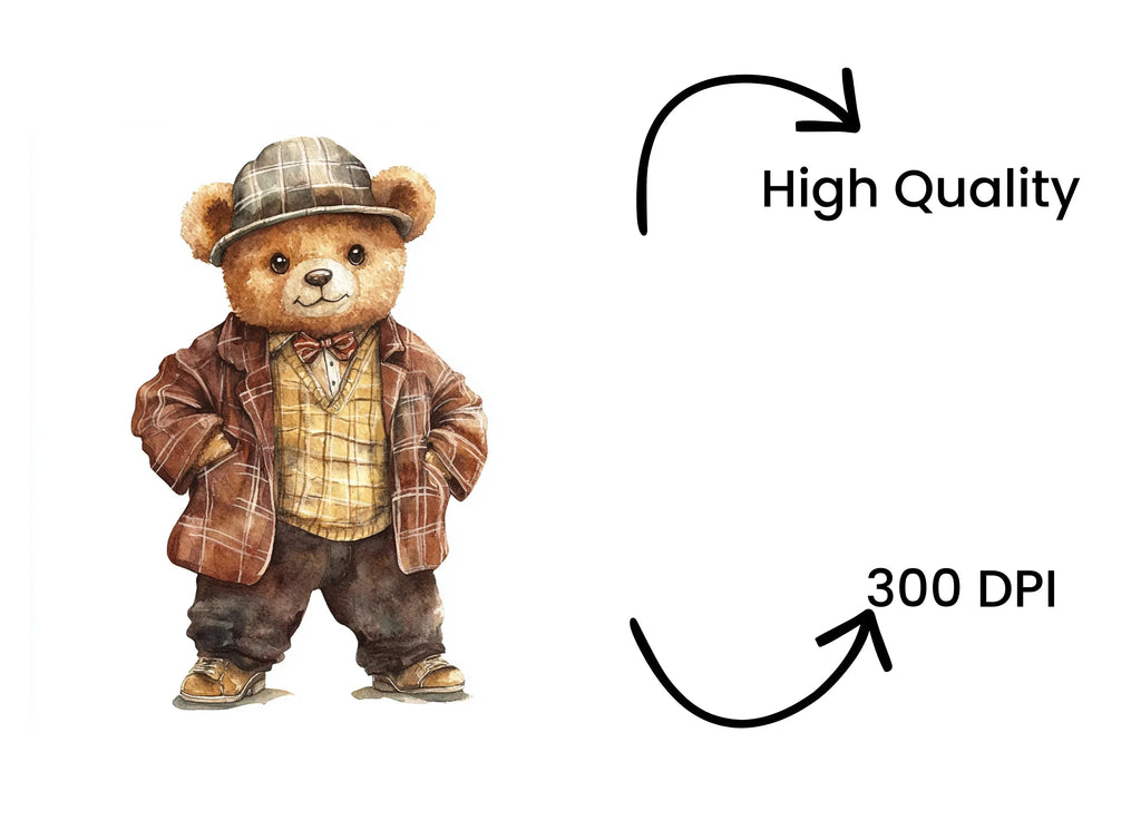 Cute Teddy Bear Clipart Bundle