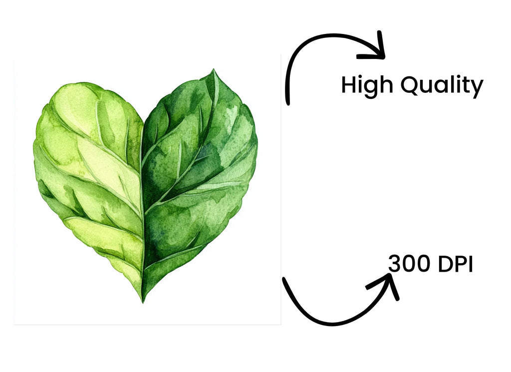 Green Leaf Heart Clipart Bundle