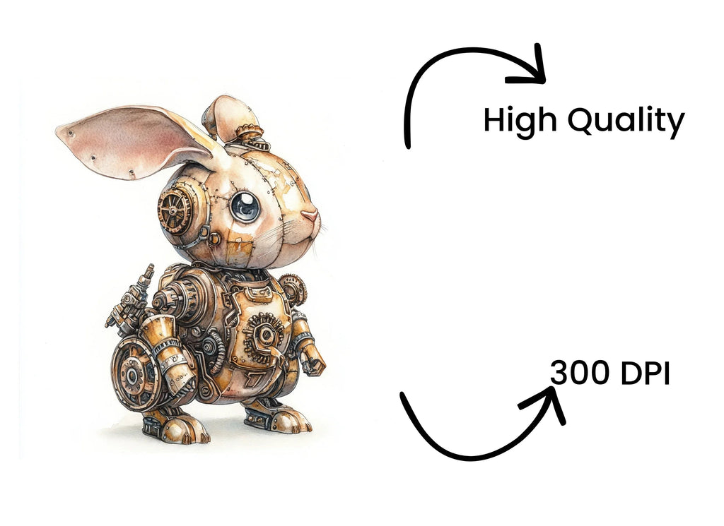 Steampunk Bunny Clipart Bundle