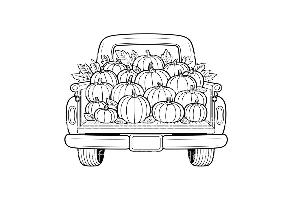 Autumn Pumpkin Truck Fun Coloring Books