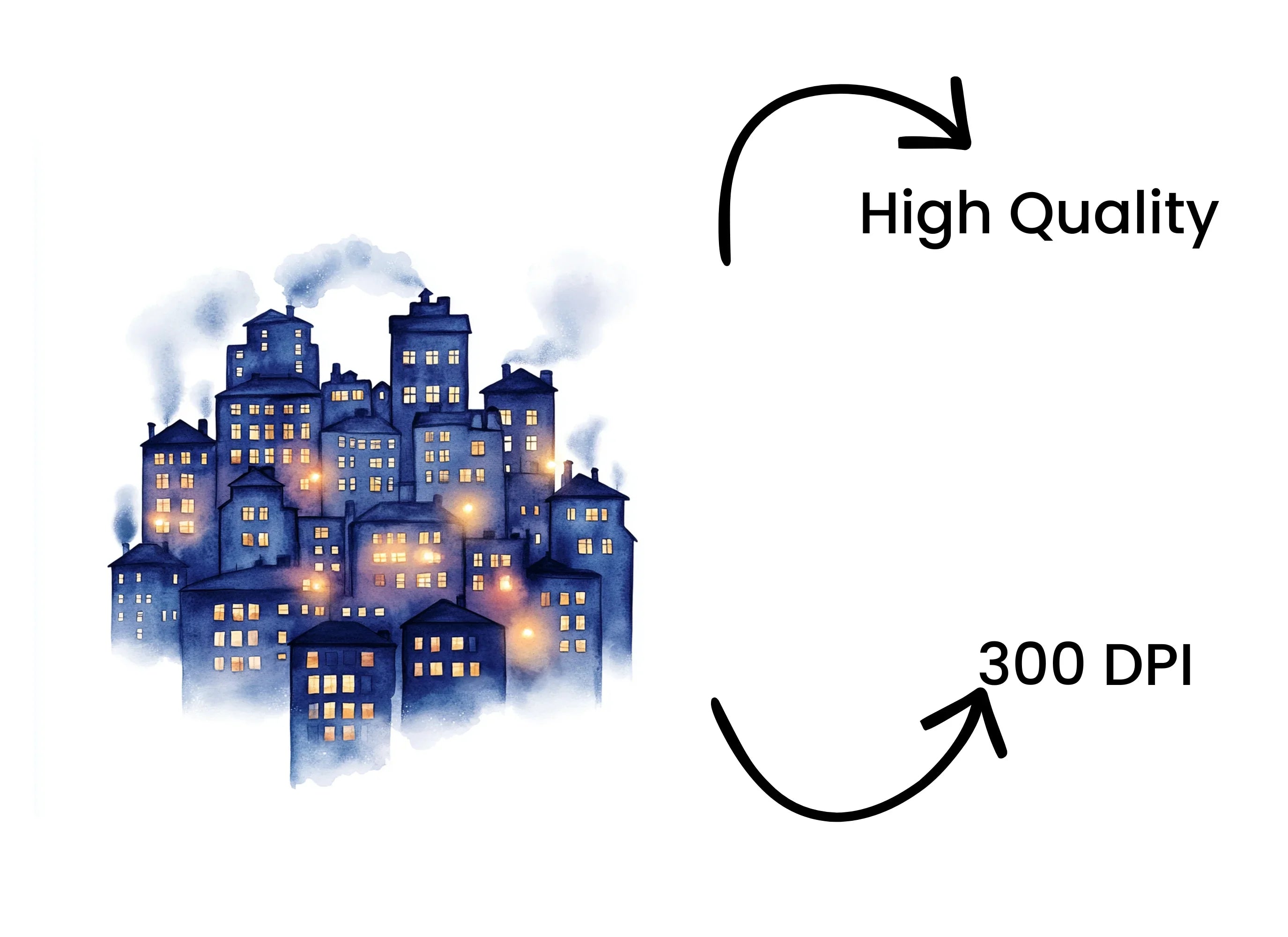 Cozy Night City Clipart Bundle