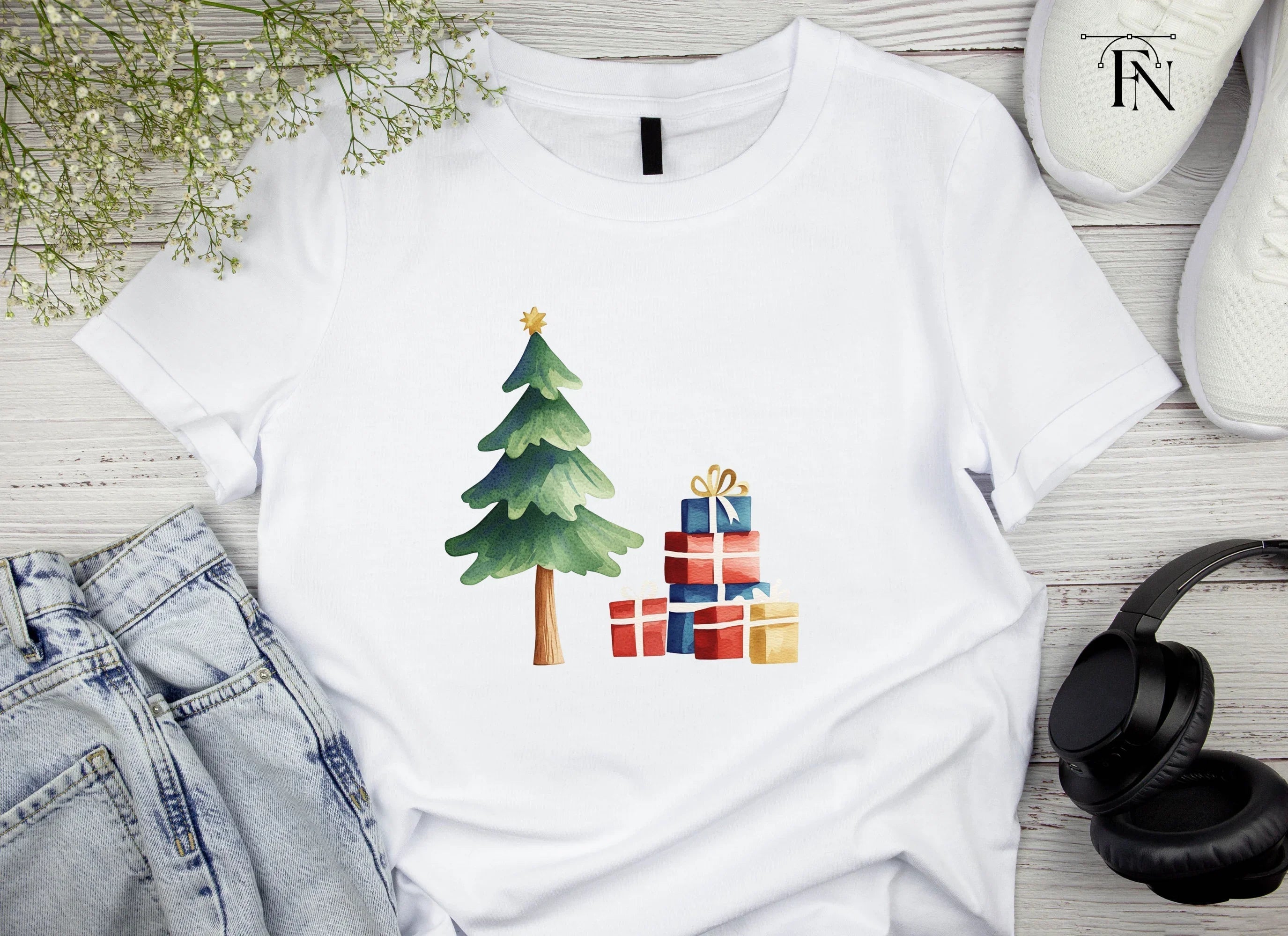 Christmas Trees Gifts Clipart Bundle