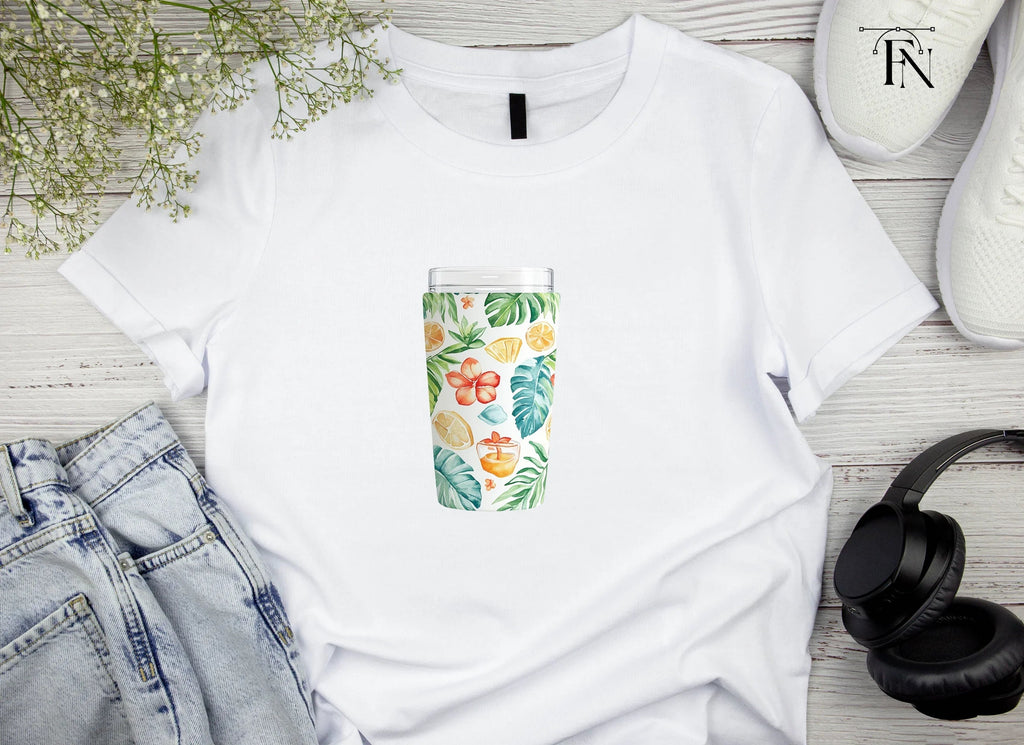 Tropical Fruit and Leaf Tumbler Clipart Bundle