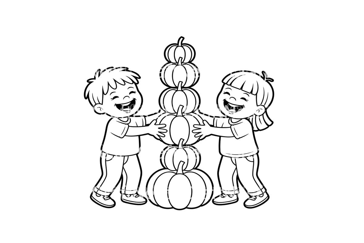 Kids Stacking PumpkinsFun Coloring Books