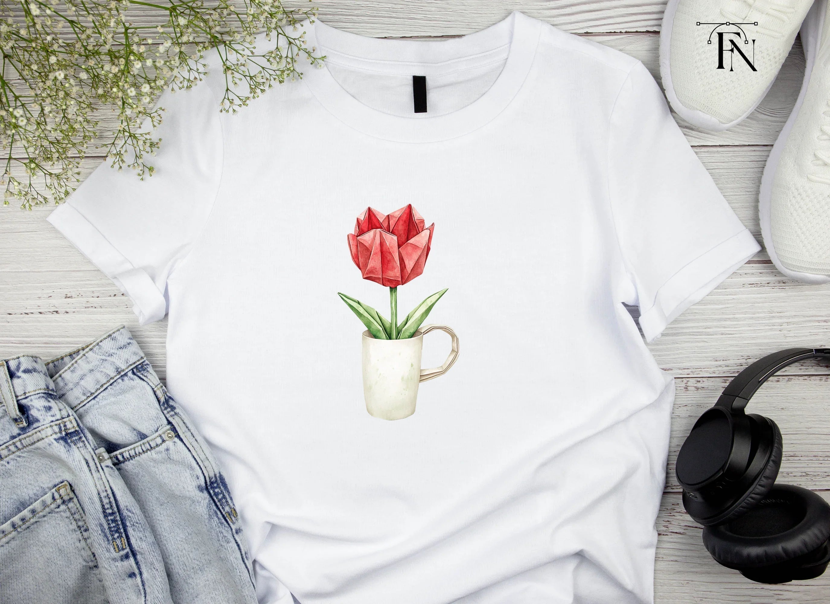 Origami Tulip Clipart Bundle