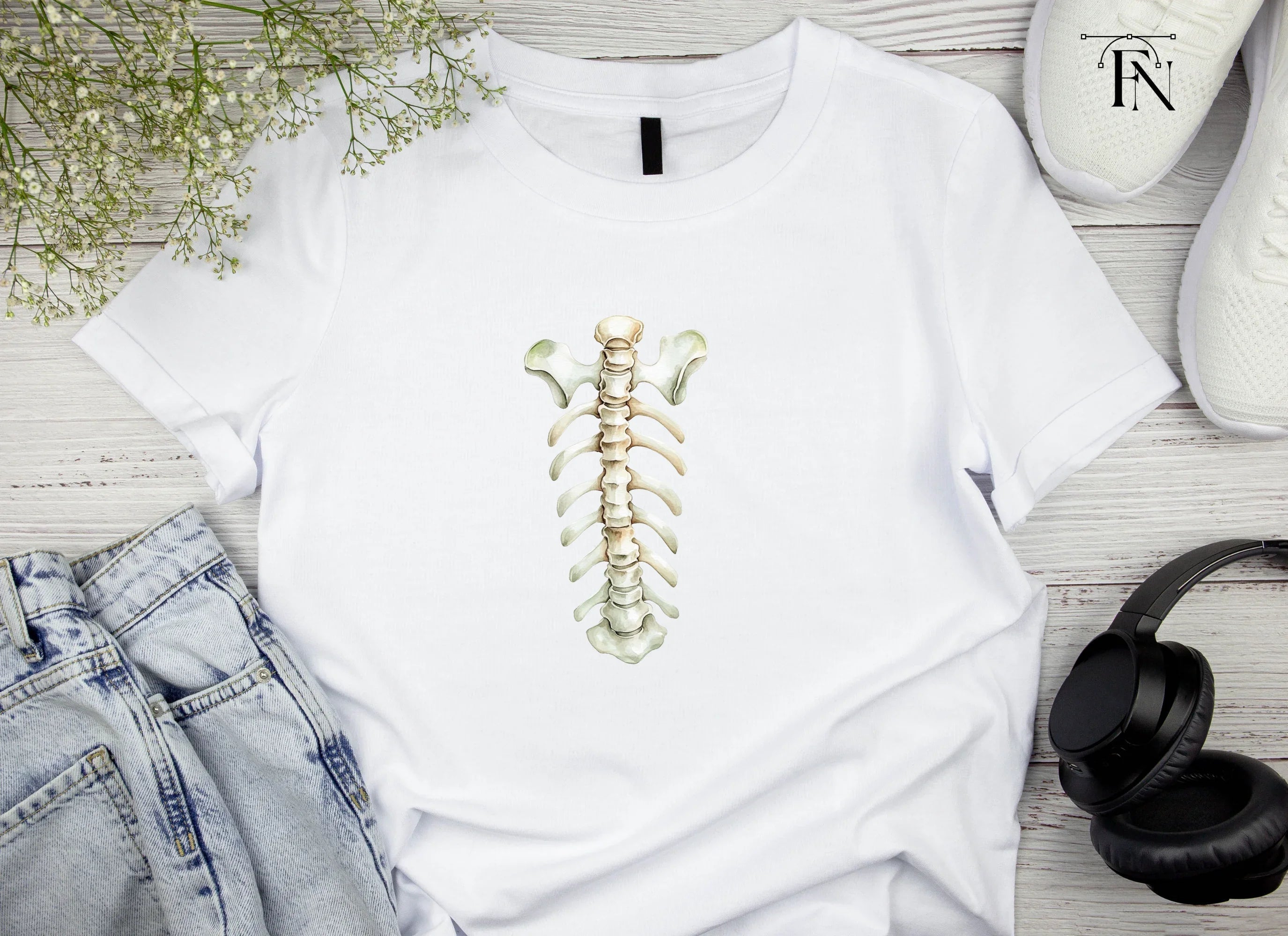 Human Spine and Ribs Clipart Bundle